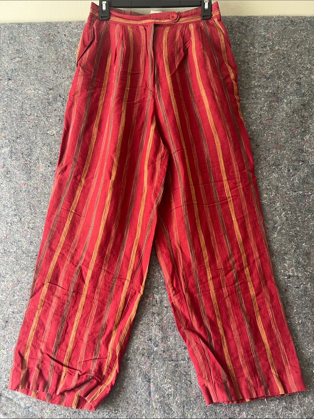 Wide Leg Red Striped Women's Pants